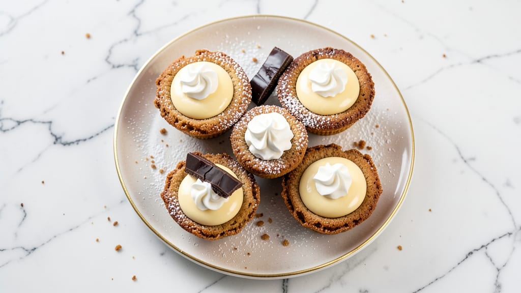 Boston Cream Pie Cookie Cups Recipe: Vanilla Bean Pastry Cream in Crunchy Cups