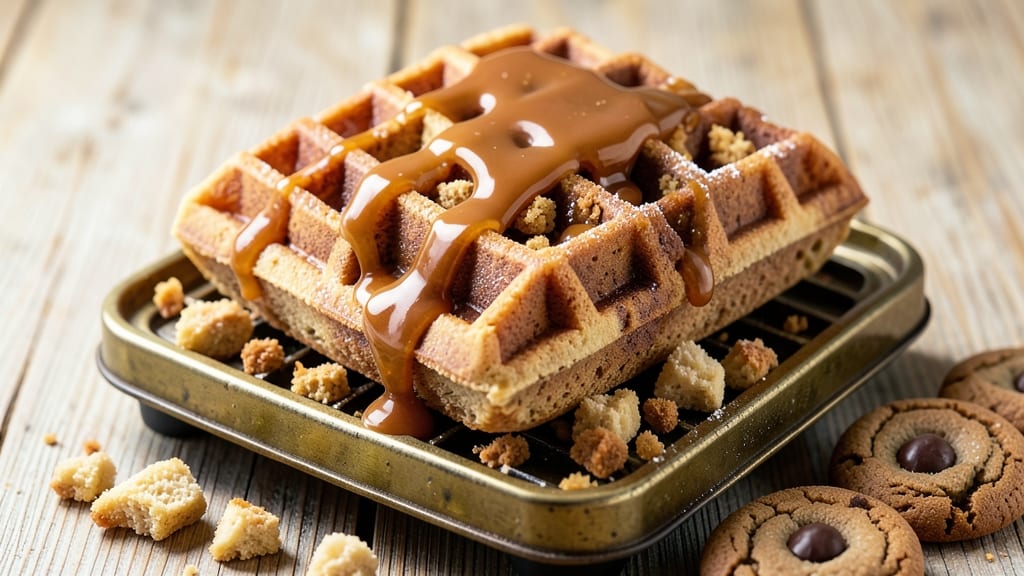 Caramel Cookie Waffle Recipe: Crispy-Gridded Edges with Molten Caramel Pool