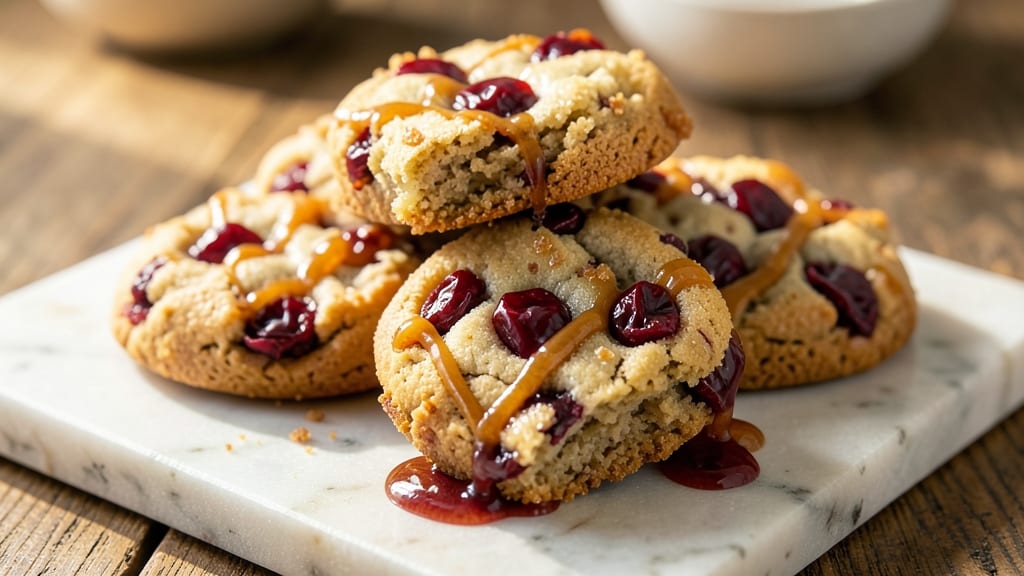 Cherry Chip Nougat Cookie Recipe: Vanilla Bean Streaks and Crunchy Oat Layers