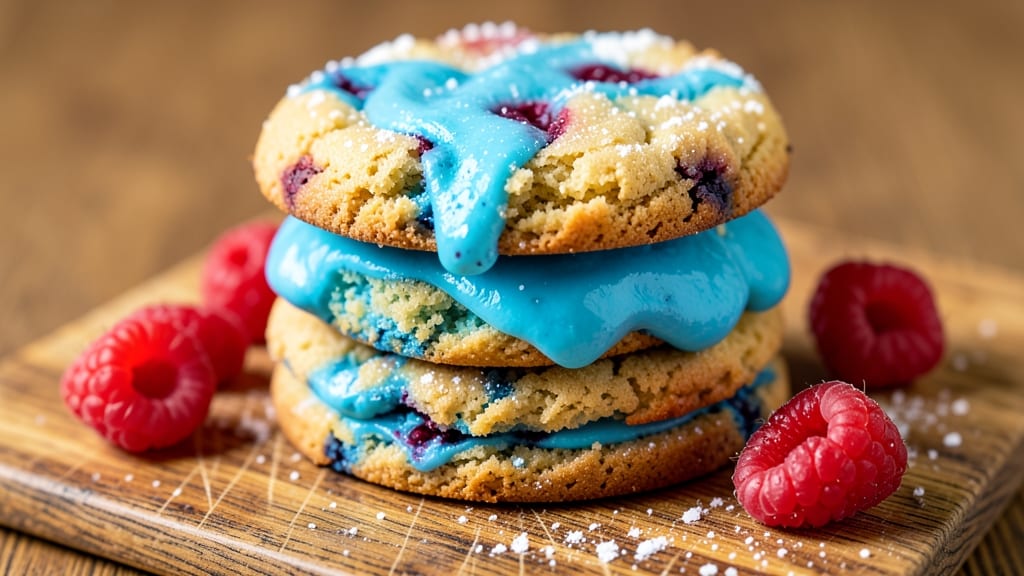 Blue Raspberry Icee Crumbl Cookie Recipe: Frosting-Infused Crunch with Tangy Swirls